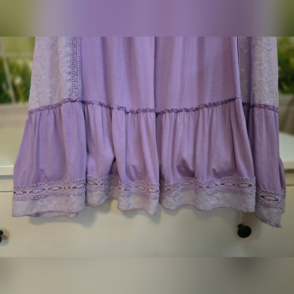 POL Pure Purple Boho Lace & Embroidered Kimono Cardigan Size S NWOT Oversized - Picture 9 of 9